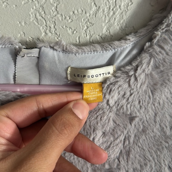 Anthropologie Leifsdottir Faux Fur Top Large short-sleeve - Picture 3 of 9